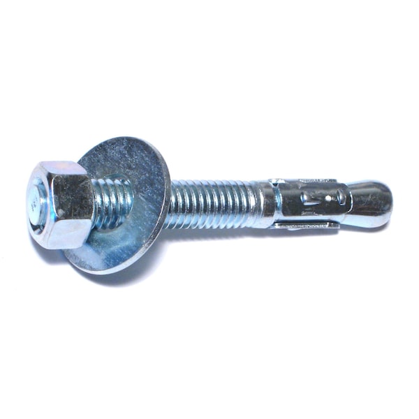 Midwest Fastener Wedge Anchor, 1/2" Dia., 3-3/4" L, Steel Zinc Plated, 15 PK 06738 - main